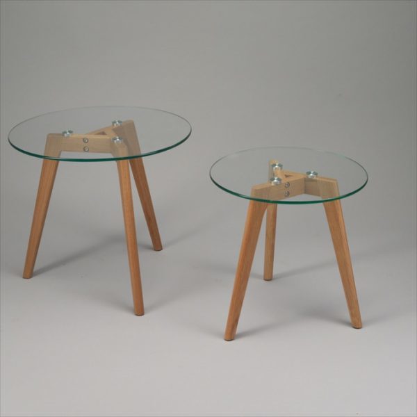 TABLES BASSES GIGOGNES CHÊNE ET VERRE